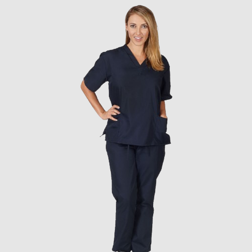 Ultra Flex Navy Blue Medical Scrubs Set Unisex - Image 2